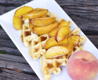 Spiced Peaches and Malted Waffles