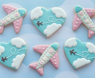 How to make AIRPLANE & UP IN THE SKY COOKIES - Travel theme cookies