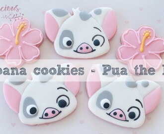 How to make PUA THE PIG ~ MOANA decorated cookies tutorial