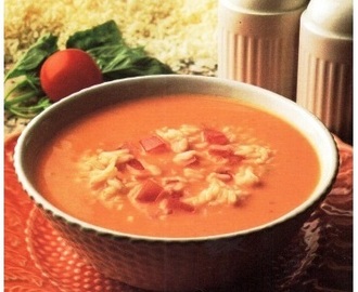 Soupe de crème de tomate au riz