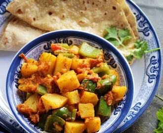 Potato Capsicum Dry Curry | Chapati Side Dish