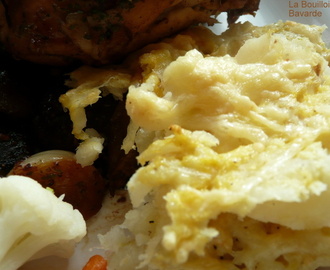 wok de lapin aux shitakis et gratin de céleri rave