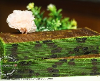 Kek Lapis Pandan Prune & Coklat (Pandan Prune & Chocolate Layered Cake)