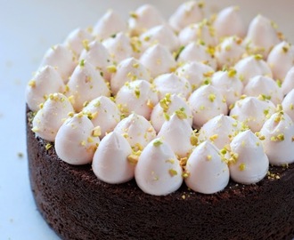 Chocolate Beetroot Cake with Cardamom Rose Swiss Meringue Buttercream and  Pistachios