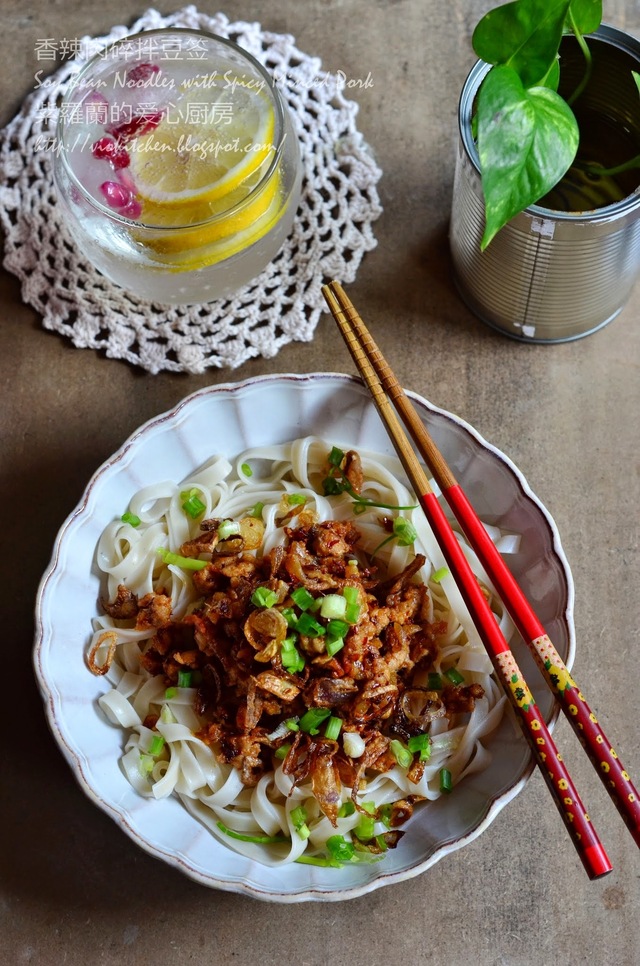 Soy Bean Noodles #1 - 香辣肉碎拌豆签 Soy Bean Noodles with Spicy Minced Pork