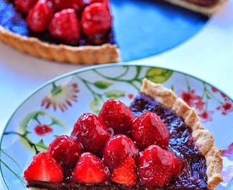 Tarte chocolat et fraises