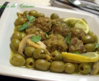 recette viande hachée aux olives, tajine de viande hachée aux olives