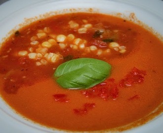 Recette de gaspacho à la tomate et au maïs - vegan - (Mexique)