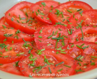 Tomates à l'huile d'olive cèpe/basilic et au sel de Camargue