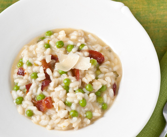 Smoky Bacon Risotto with Peas