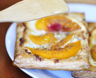 Peppered Peach Tarts with Goat Cheese and Honey
