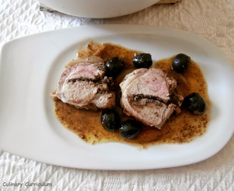 Filet mignon de porc farci à la tapenade noire (Pork filet mignon stuffed with black olive tapenade)