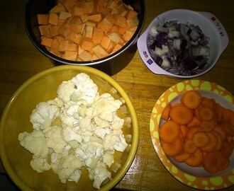 Curry de choux fleur/patate douce et carottes