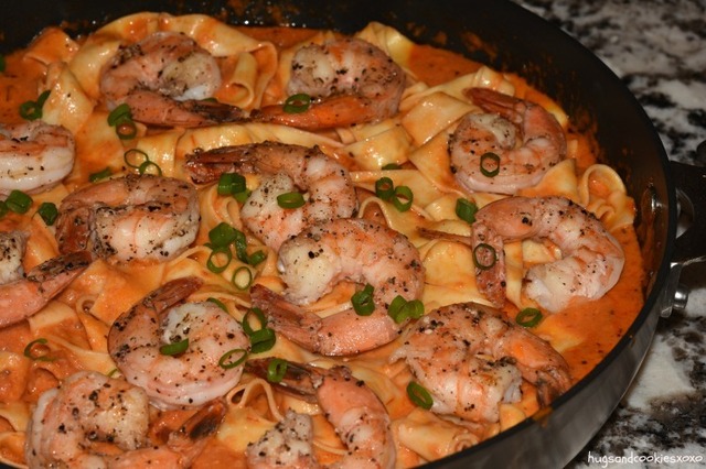 Alla Vodka Sauce with Pappardelle and Shrimp