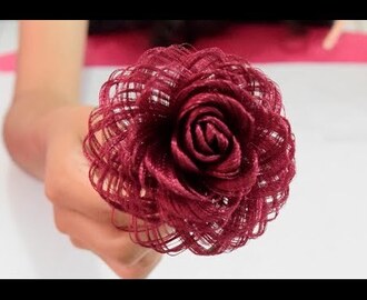 Como hacer una rosa de tela // Rosa de tela Loveluzlop // Fabric Flowers Roses- Loveluzlop