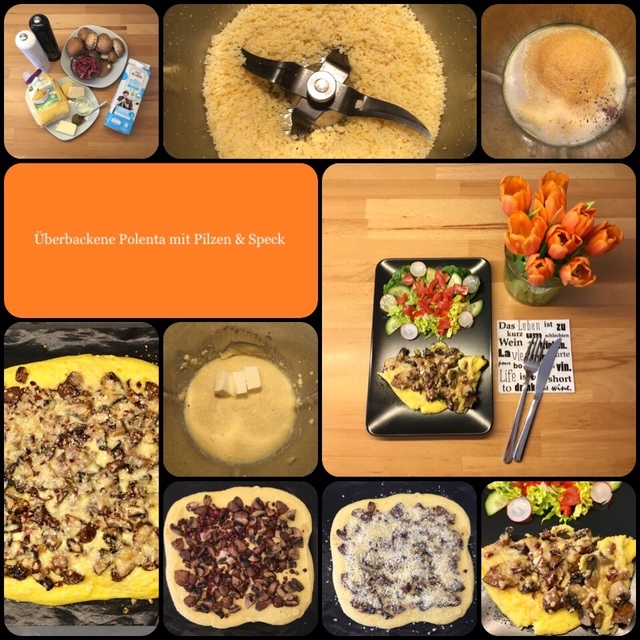 Überbackene Polenta mit Champignons, Speck und Käse … etwas zum Schlemmen!!! 👍