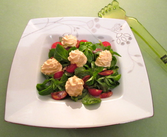 Salade de mâche aux tomates et chorizo