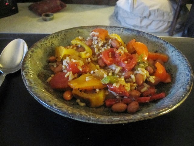 Recette de ragoût de quinoa aux légumes (courge, maïs, haricots noirs..), vegan, sans gluten