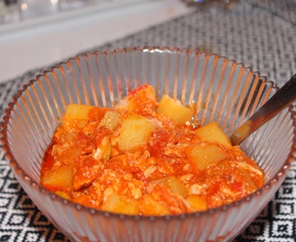 Recette de soupe de tomate, thon et pommes de terre