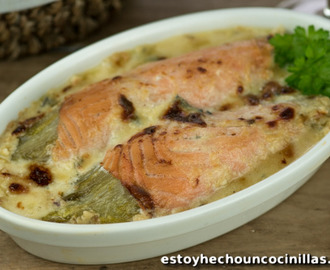 Recette gratin d’endives au saumon et fromage bleu (chicons au saumon)