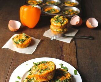 Chorizo Spinach and Sweet Pepper Egg Muffins
