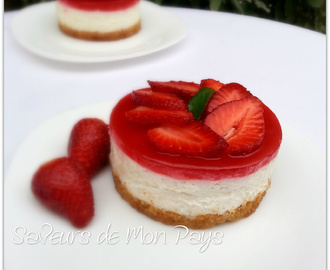 Mini cheesecake aux fraises sans cuisson