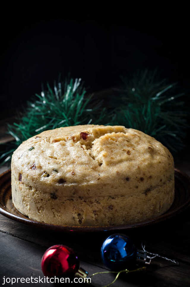 Eggless Mawa & Tutti Frutti Sponge Cake / Cardamom flavored Steamed Milk Cake - Christmas Recipes