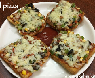 Bread pizza | how to make bread pizza recipe on tawa (without oven)