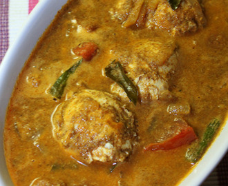 Egg curry in Roasted Coconut Gravy- Egg Curry Recipe