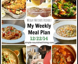 My Weight Watchers Weekly Meal Plan 12/22/14