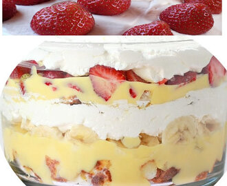 Recette de bowl cake fraises et bananes à la crème (Etats-Unis)