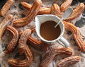 Gluten-free Churros with Rum & Coconut Caramel Sauce