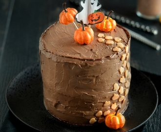Halloween layer cake {potiron & mousse au chocolat} #vegan