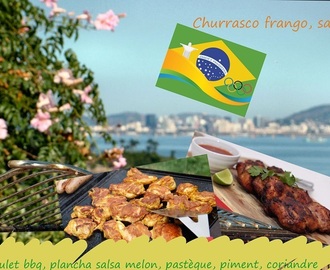 Recette de poulet à la plancha, sauce épicée aux melons et fines herbes (Brésil)