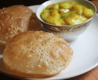Maida Poori Recipe - Puri Recipe - How to Make Puffy Pooris