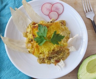 Sweet Corn and Green Chile Chicken Tamale Pie   #SundaySupper