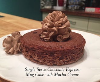 Single Serve Chocolate Espresso Mug Cake with Mocha Creme