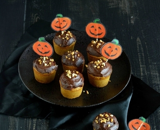 Cupcakes {Potiron & chocolat} #Halloween vegan