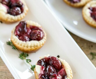 Peppered Sour Cherry & Goat Cheese Tarts