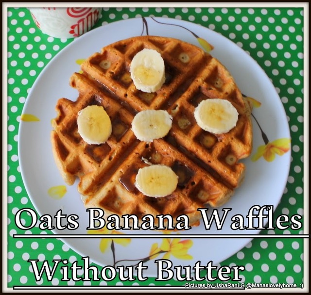 Oatmeal Banana Nut Waffles | Healthy Butter less Banana Oats Waffles | Banana oats Cinnamon Waffles | Quick and Easy Breakfast Banana Waffles
