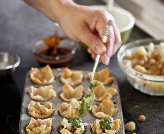 Spicy Chickpea-and-Potato Phyllo Cups