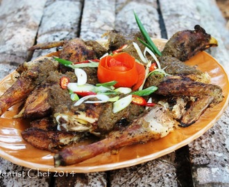 Resep Ayam Pinadar-Manuk Namargota Masakan Khas Batak (Indonesia Grilled Kampung Chicken with Spicy Blood-Andaliman Pepper)