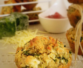 Eggless Oats, Spinach and Feta Muffins