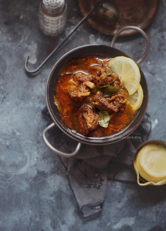 Mutton Curry with Fenugreek, Coconut and Curry Leaves