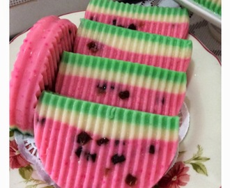 ~ Melon Jelly Cake  ❤ 西瓜燕菜糕 （ 面包食谱 ）~
