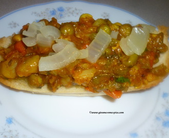 Pav Bhaji (Spicy blend of vegetables  served with bread)