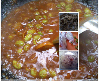 臭豆炒江鱼仔叁巴峇拉煎Petai（Stinky Bean） Fried Ikan Bilis （Anchovies） Sambal Belacan