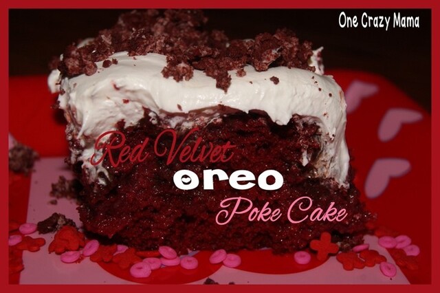 Red Velvet Oreo Poke Cake