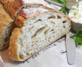Ciabatta limpa -enkelt hälla-ut bröd