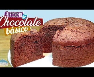 Bizcocho de chocolate básico - Jugoso, esponjoso y delicioso - Recetas paso a paso, tutorial